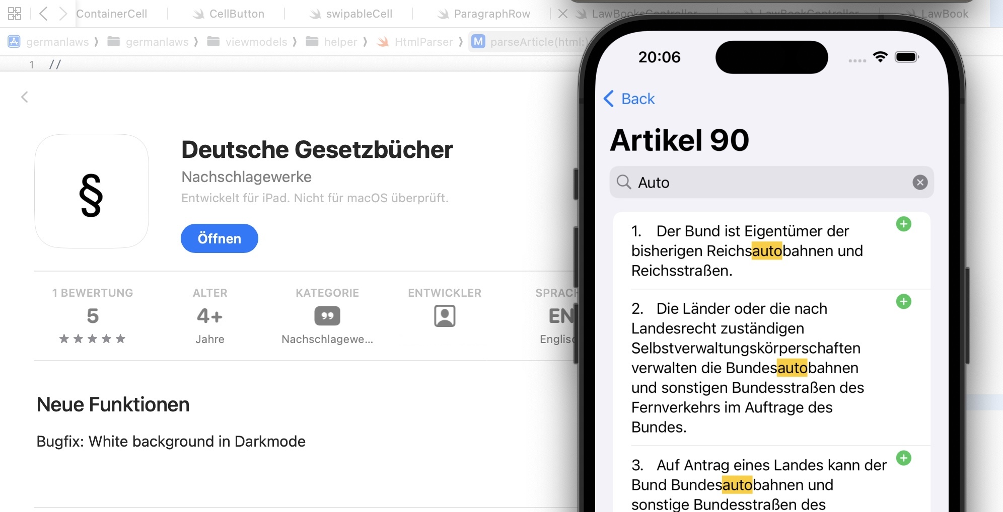 Deutsche Gesetzbücher - Open Source App entwicklung